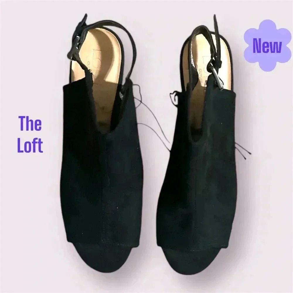 👠🆕👠
LOFT Outlet Women’s Black Peep-Toe Block Heel Slingback Sandal Shoe-Size 10 - Picture 4 of 8